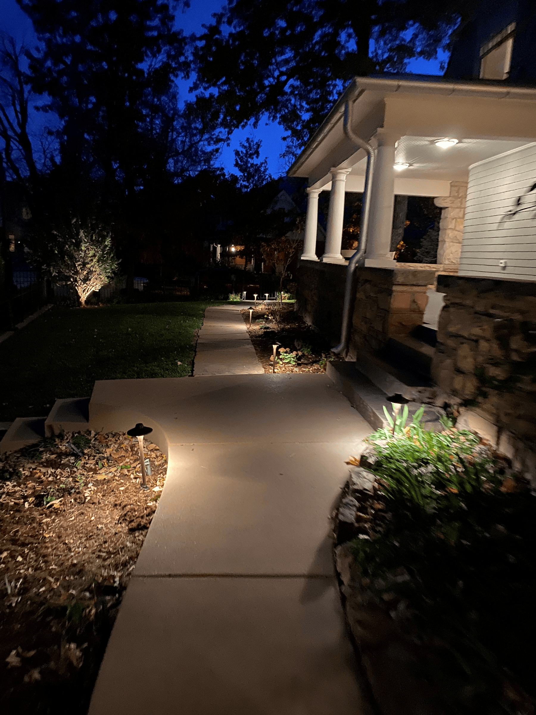 Night Pathway Lighting Installation